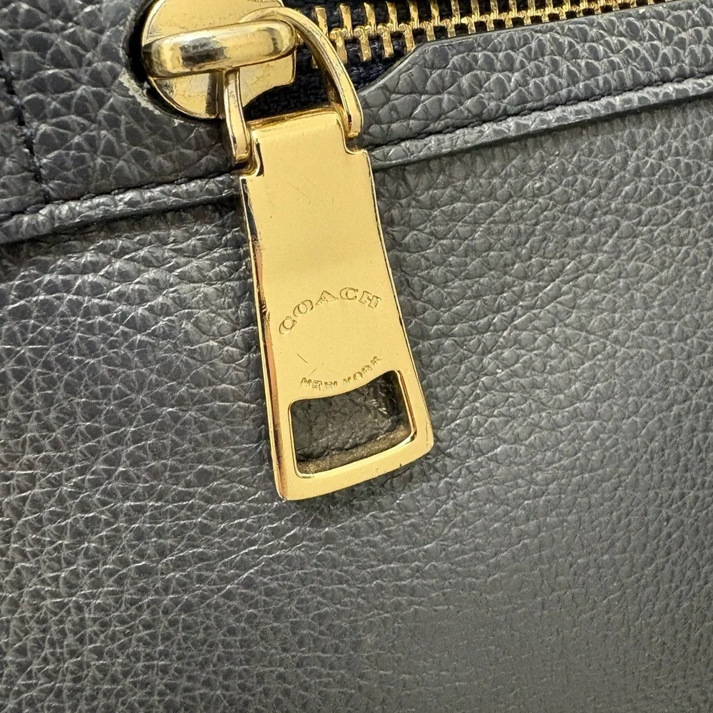 Coach Gray Pebbled Leather Taylor Tote Bag